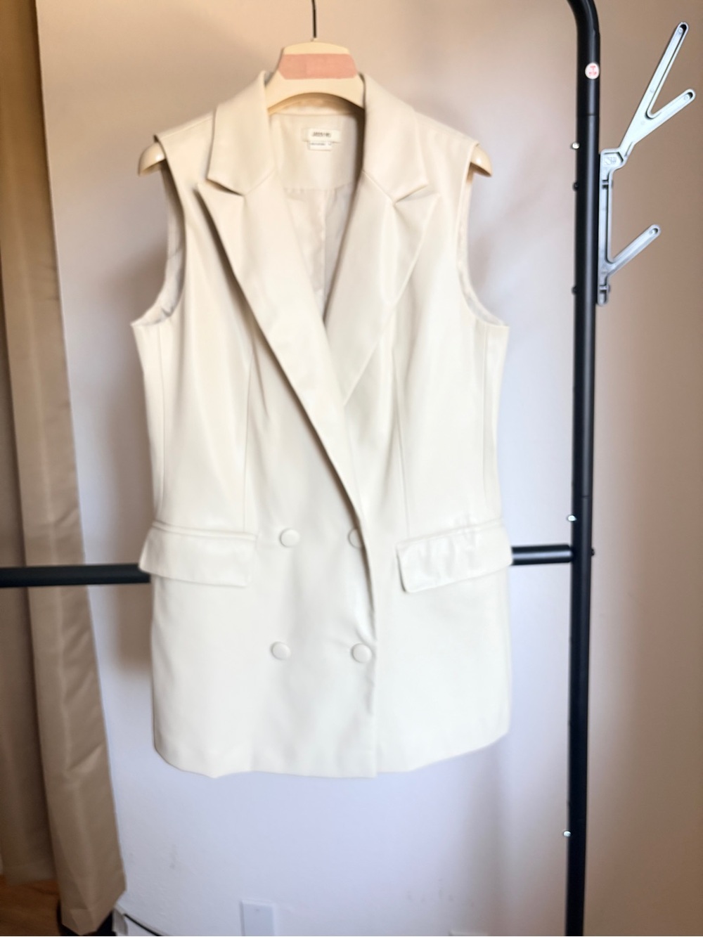 Jason Wu Double-Breasted Blazer Vest in Cream high quality vegan leather